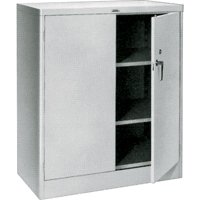 Counter High Cabinets, Steel, 2 Shelves, 42" H x 36" W x 21" D, Grey Cam Industrial