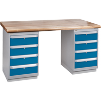 Pre-Designed Workbench, Dual Drawers, 2500 lbs. Cap., 72" W x 36" D, 34" H Cam Industrial