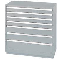 Armoires de rangement avec tiroirs, 7 tiroirs, 40-1/4" la x 22-1/2" p x 41-3/4" h, Gris Cam Industrial