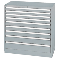 Armoires de rangement avec tiroirs, 9 tiroirs, 40-1/4" la x 22-1/2" p x 41-3/4" h, Gris Cam Industrial
