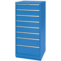 Armoires de rangement avec tiroirs, 8 tiroirs, 28-1/4" la x 28-1/2" p x 59-1/2" h, Bleu brillant Cam Industrial