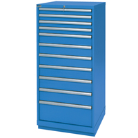 Armoires de rangement avec tiroirs, 11 tiroirs, 28-1/4" la x 28-1/2" p x 59-1/2" h, Bleu brillant Cam Industrial