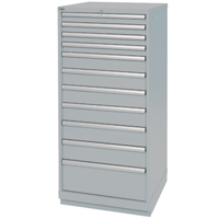 Armoires de rangement avec tiroirs, 11 tiroirs, 28-1/4" la x 28-1/2" p x 59-1/2" h, Gris Cam Industrial