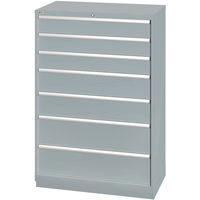 Armoires de rangement avec tiroirs, 7 tiroirs, 40-1/4" la x 22-1/2" p x 59-1/2" h, Gris Cam Industrial