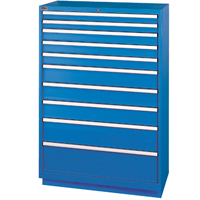 Armoires de rangement avec tiroirs, 10 tiroirs, 40-1/4" la x 22-1/2" p x 59-1/2" h, Bleu brillant Cam Industrial