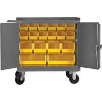 Mobile Workbench Cabinet with Bins, Steel Surface Cam Industrial