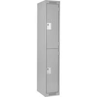 Casiers Clean Line, 2 niveaux, 12" x 18" x 72", Acier, Gris, Rivet (assembl&eacute;) Cam Industrial