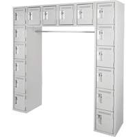Assembled Archettes Clean Line Economy Lockers, 16 -tier, Bank of 3, 18" x 72" x 12", Steel Cam Industrial