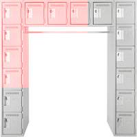 Assembled Archettes Clean Line Economy Lockers, 16 -tier, Bank of 3, 18" x 72" x 12", Steel Cam Industrial