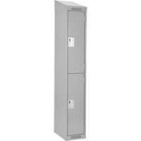 Casiers Clean Line, 2 niveaux, 12" x 18" x 78", Acier, Gris, Rivet (assembl&eacute;) Cam Industrial