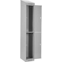 Clean Line Lockers, 2 -tier, Bank of 4, 48" x 18" x 78", Steel, Grey, Rivet (Assembled) Cam Industrial