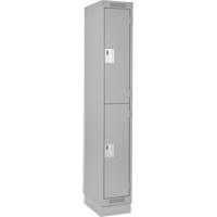 Casiers Clean Line, 2 niveaux, 12" x 18" x 76", Acier, Gris, Rivet (assembl&eacute;) Cam Industrial