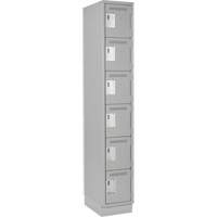 Petits casiers Clean Line, 6 niveaux, 12" x 18" x 76", Acier, Gris, Rivet (assembl&eacute;) Cam Industrial