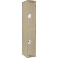 Casiers Clean Line, 2 niveaux, 12" x 18" x 72", Acier, Beige, Rivet (assembl&eacute;) Cam Industrial