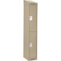 Casiers Clean Line, 2 niveaux, 12" x 18" x 78", Acier, Beige, Rivet (assembl&eacute;) Cam Industrial