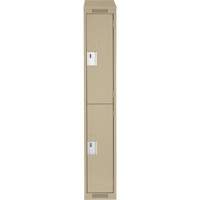Casiers Clean Line, 2 niveaux, 12" x 18" x 78", Acier, Beige, Rivet (assembl&eacute;) Cam Industrial