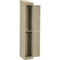 Clean Line Lockers, 2 -tier, Bank of 4, 48" x 18" x 78", Steel, Beige, Rivet (Assembled) Cam Industrial