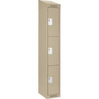 Casiers Clean Line, 3 niveaux, 12" x 18" x 78", Acier, Beige, Rivet (assembl&eacute;) Cam Industrial