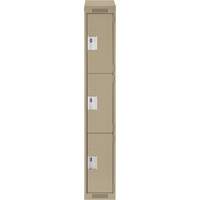 Casiers Clean Line, 3 niveaux, 12" x 18" x 78", Acier, Beige, Rivet (assembl&eacute;) Cam Industrial