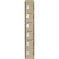 Clean Line Lockerette, 6 -tier, 12" x 18" x 78", Steel, Beige, Rivet (Assembled) Cam Industrial