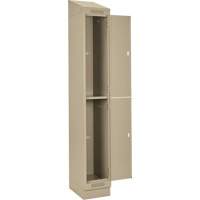 Clean Line Lockers, 2 -tier, Bank of 4, 48" x 18" x 82", Steel, Beige, Rivet (Assembled) Cam Industrial