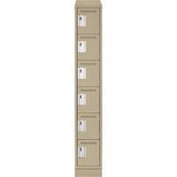 Clean Line Lockerette , 6 -tier, 12" x 18" x 82", Steel, Beige, Rivet (Assembled) Cam Industrial