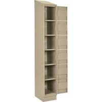 Clean Line Lockerette , 6 -tier, Bank of 4, 48" x 18" x 82", Steel, Beige, Rivet (Assembled) Cam Industrial