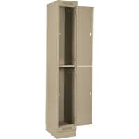 Casiers Clean Line, 2 niveaux, Bloc de 4, 48" x 18" x 76", Acier, Beige, Rivet (assembl&eacute;) Cam Industrial