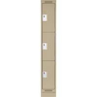 Casiers Clean Line, 3 niveaux, 12" x 18" x 76", Acier, Beige, Rivet (assembl&eacute;) Cam Industrial