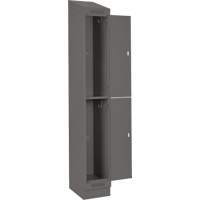 Clean Line Lockers, 2 -tier, Bank of 4, 48" x 18" x 82", Steel, Charcoal, Rivet (Assembled) Cam Industrial