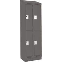 Casiers Clean Line, 2 niveaux, Bloc de 2, 24" x 18" x 82", Acier, Charbon, Rivet (assembl&eacute;) Cam Industrial