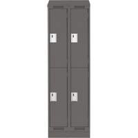 Casiers Clean Line, 2 niveaux, Bloc de 2, 24" x 18" x 82", Acier, Charbon, Rivet (assembl&eacute;) Cam Industrial