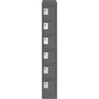 Clean Line Lockerette, 6 -tier, 12" x 18" x 82", Steel, Charcoal, Rivet (Assembled) Cam Industrial