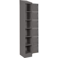 Clean Line Lockerette, 6 -tier, Bank of 4, 48" x 18" x 82", Steel, Charcoal, Rivet (Assembled) Cam Industrial