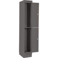Casiers Clean Line, 2 niveaux, Bloc de 4, 48" x 18" x 76", Acier, Charbon, Rivet (assembl&eacute;) Cam Industrial