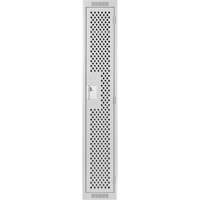 Clean Line Lockers, 12" x 12" x 72", Steel, Grey, Rivet (Assembled), Perforated Cam Industrial