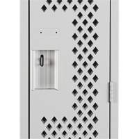 Clean Line Lockers, 12" x 12" x 72", Steel, Grey, Rivet (Assembled), Perforated Cam Industrial