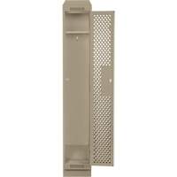 Clean Line Lockers, 12" x 12" x 82", Steel, Beige, Rivet (Assembled), Perforated Cam Industrial