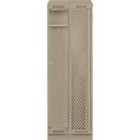 Clean Line Lockers, Bank of 2, 24" x 18" x 82", Steel, Beige, Rivet (Assembled), Perforated Cam Industrial