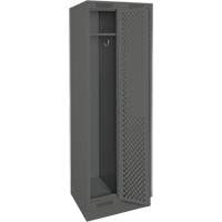 Clean Line Lockers, Bank of 2, 24" x 12" x 76", Steel, Charcoal, Rivet (Assembled), Perforated Cam Industrial