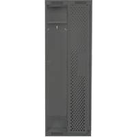 Clean Line Lockers, Bank of 2, 24" x 12" x 76", Steel, Charcoal, Rivet (Assembled), Perforated Cam Industrial