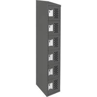 Assembled Lockerettes Clean Line Perforated Economy Lockers, 6 -tier, 18" x 72" x 12", Steel Cam Industrial