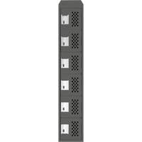 Assembled Lockerettes Clean Line Perforated Economy Lockers, 6 -tier, 18" x 72" x 12", Steel Cam Industrial