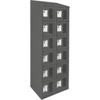 Assembled Lockerettes Clean Line Perforated Economy Lockers, 6 -tier, Bank of 2, 18" x 72" x 12", Steel Cam Industrial