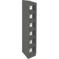 Assembled Lockerettes Clean Line Perforated Economy Lockers, 6 -tier, 18" x 72" x 12", Steel Cam Industrial