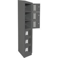 Assembled Lockerettes Clean Line Perforated Economy Lockers, 6 -tier, 18" x 72" x 12", Steel Cam Industrial