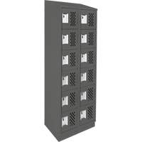 Assembled Lockerettes Clean Line Perforated Economy Lockers, 6 -tier, Bank of 2, 18" x 72" x 12", Steel Cam Industrial