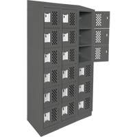 Assembled Lockerettes Clean Line Perforated Economy Lockers, 6 -tier, Bank of 3, 18" x 72" x 12", Steel Cam Industrial
