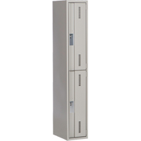 Concorde Heavy-Duty Lockers, 2 -tier, 12" x 18" x 72", Steel, Grey, Welded (Assembled) Cam Industrial