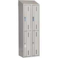 Concorde Heavy-Duty Lockers, 2 -tier, Bank of 2, 24" x 18" x 78", Steel, Grey, Welded (Assembled) Cam Industrial